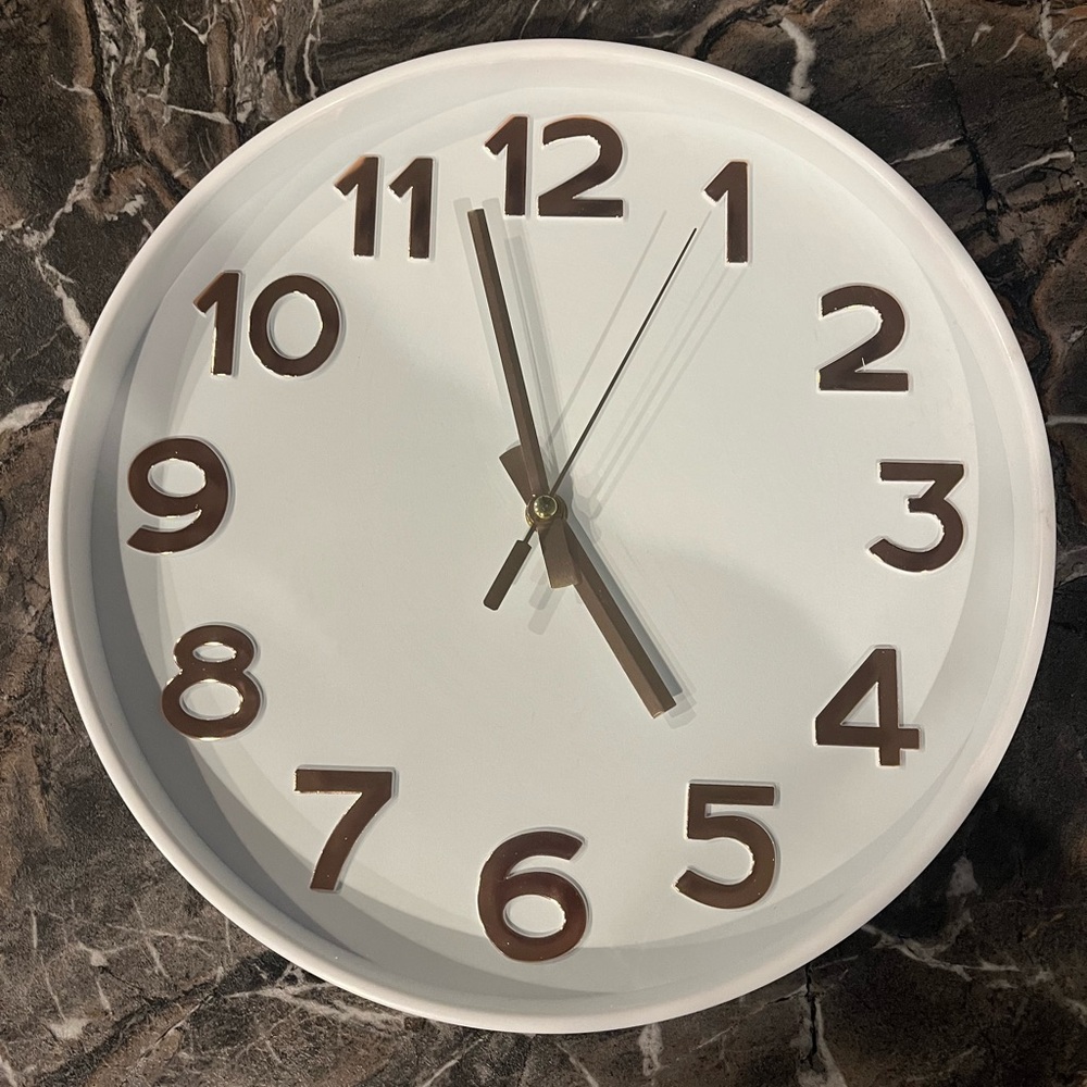 white and rose gold clock!!!